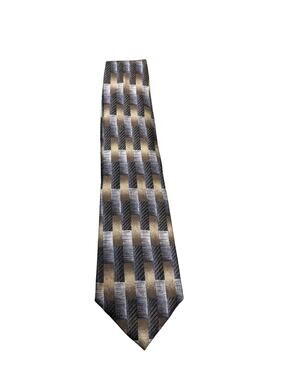Barbara Blank Geometric Print 100% Silk X-Long Tie
